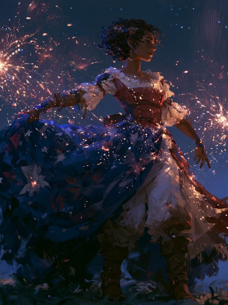 Firework Dancer Illustration Poster. poster — illustration art