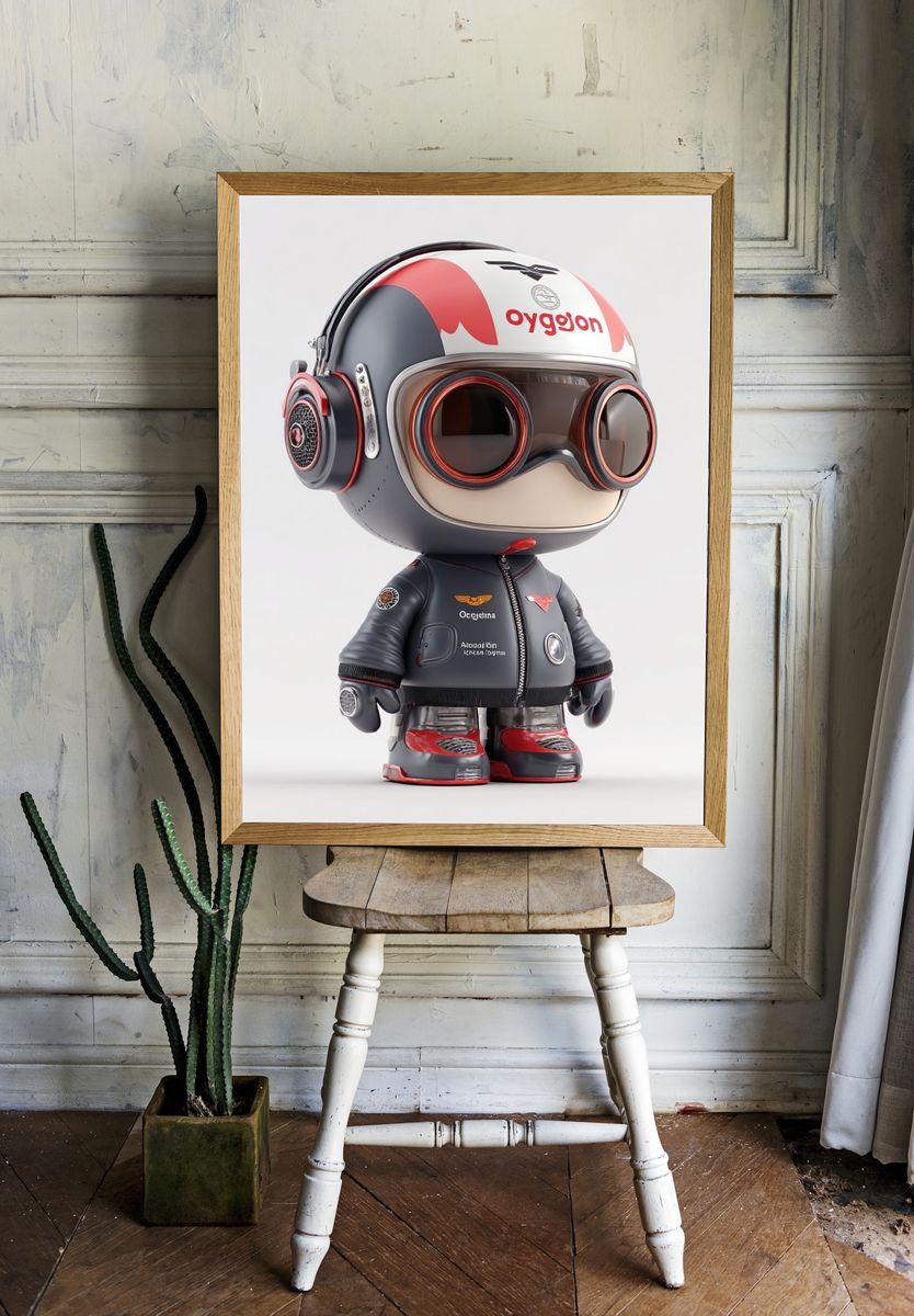 Retro Pilot Character Illustration Poster. room preview