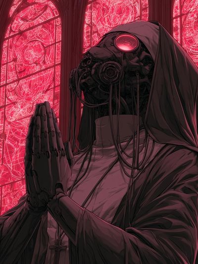 Cybernetic Nun Sci-Fi Poster. poster