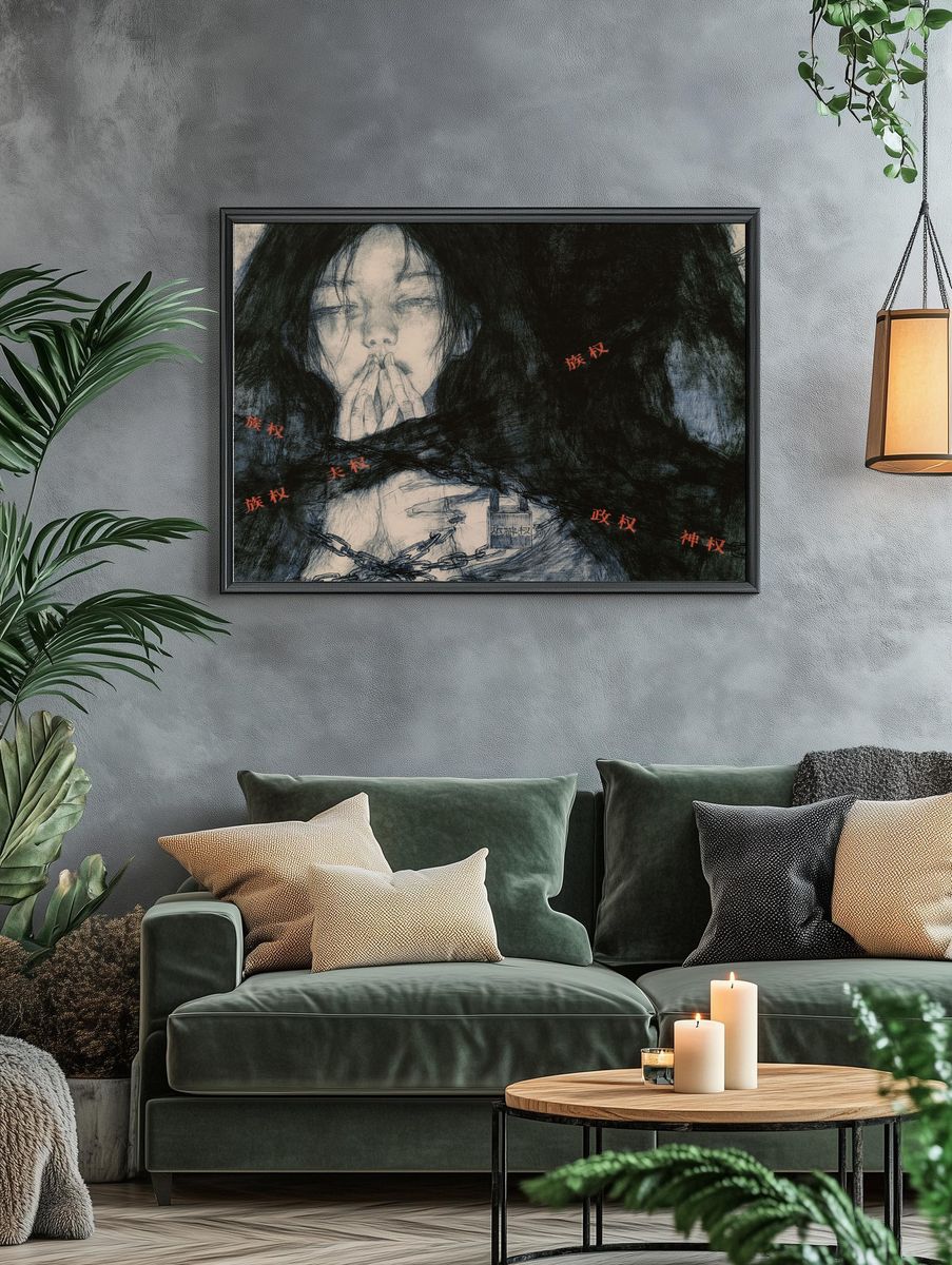 Bound Silence Illustration Poster. — room view 4