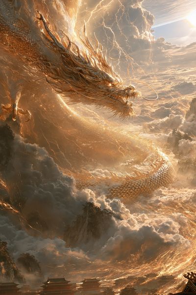 Celestial Dragon Storm Poster. poster