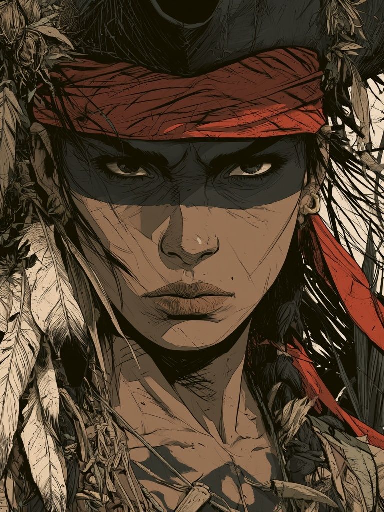 Warrior Portrait Illustration Poster. poster detail