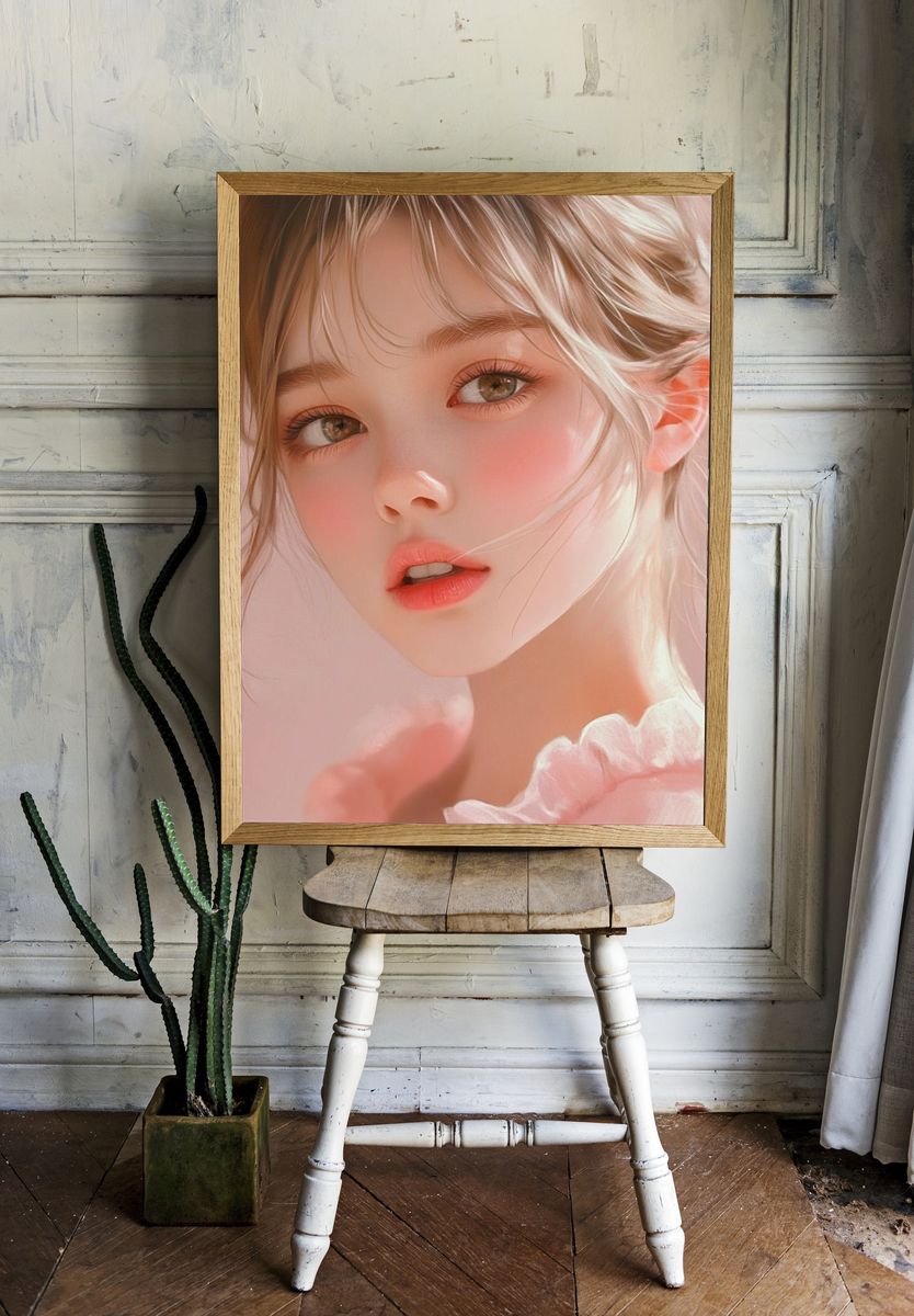 Soft Portrait Illustration Print. — room view 1
