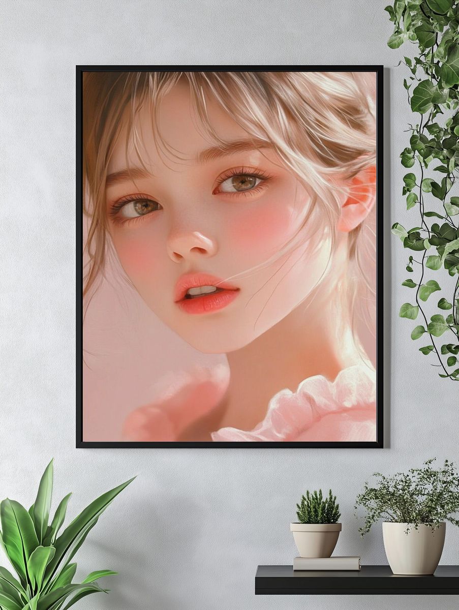 Soft Portrait Illustration Print. — room view 4