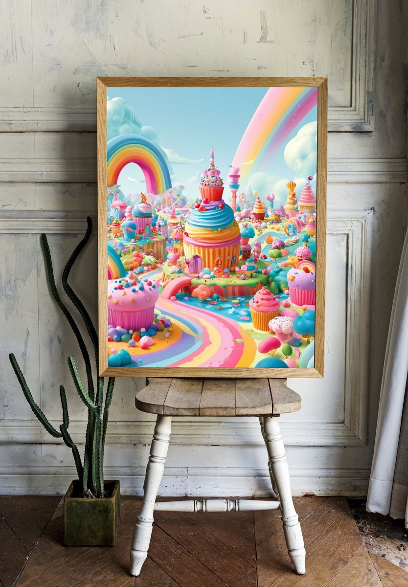 Candy Rainbow Dreamscape Poster. — room view 1