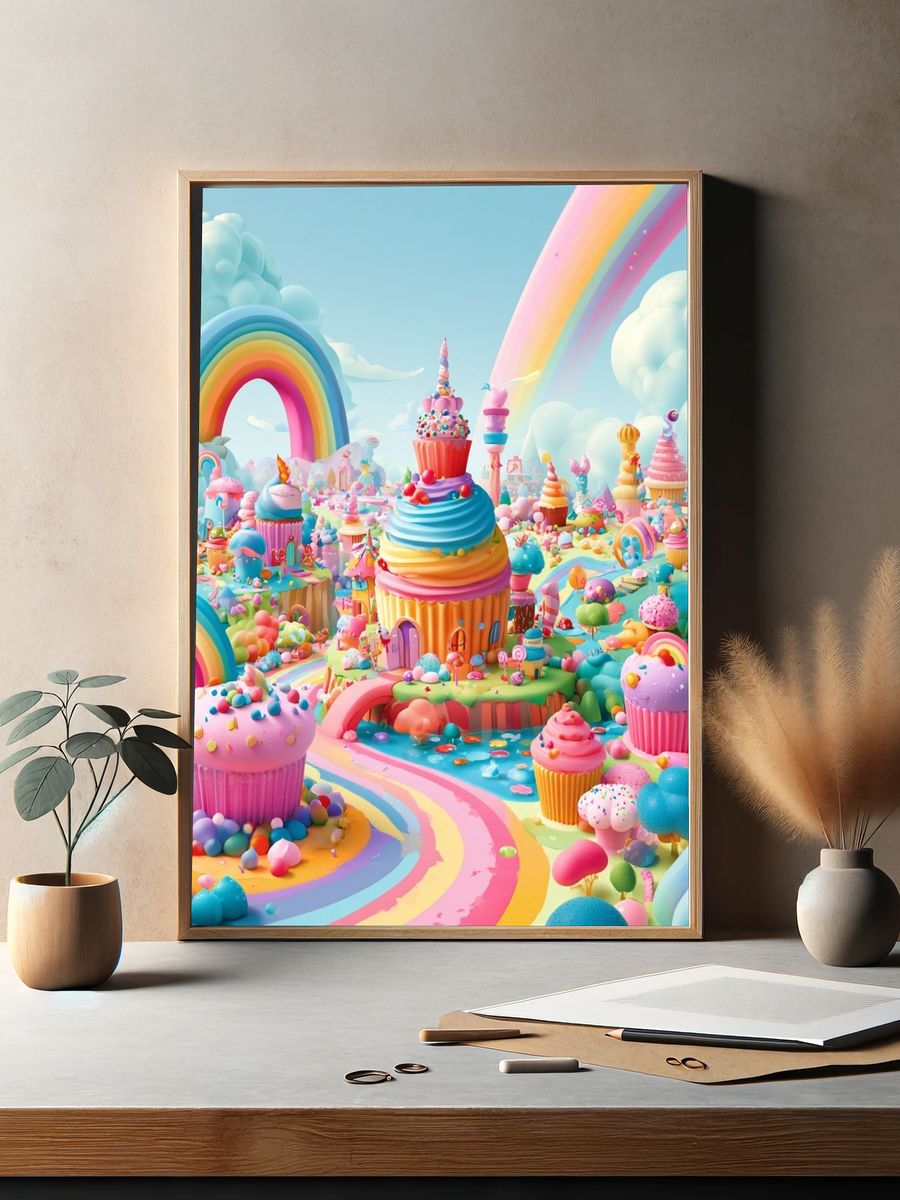 Candy Rainbow Dreamscape Poster. — room view 2