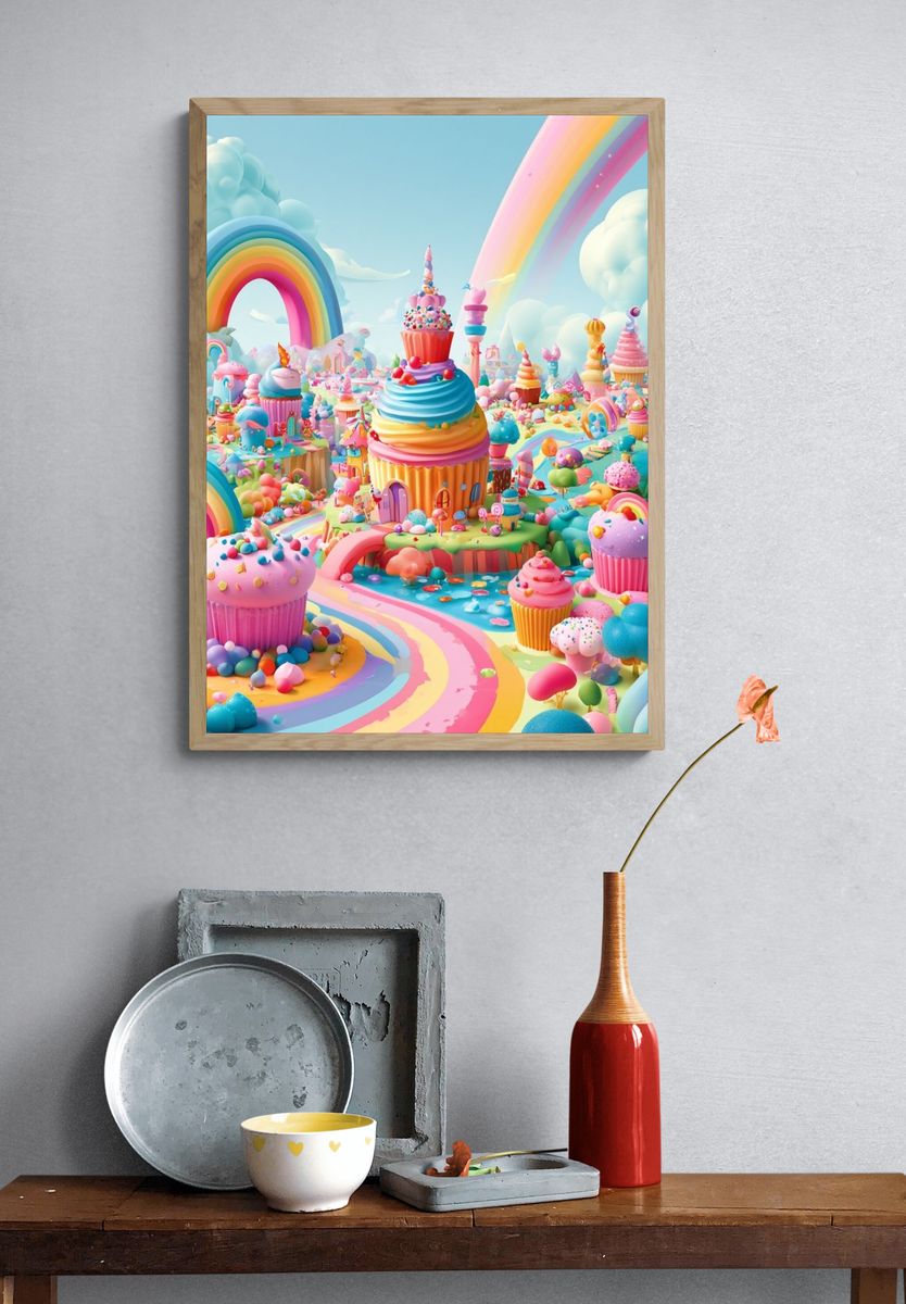 Candy Rainbow Dreamscape Poster. — room view 3