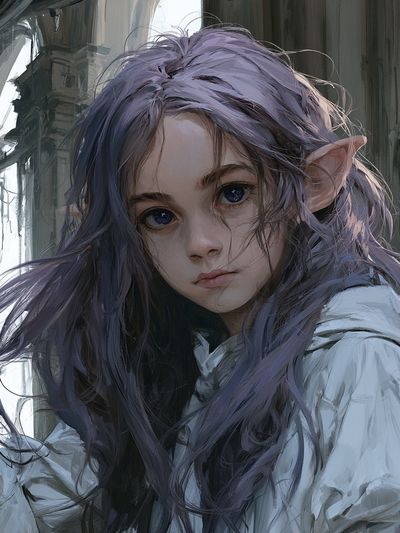Elf Girl Portrait Illustration Poster.
