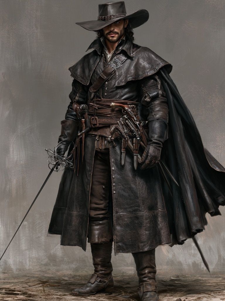 Dark Musketeer Portrait Poster. poster — illustration art