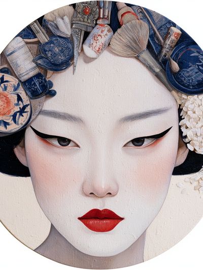 Geisha Portrait Illustration Poster. poster