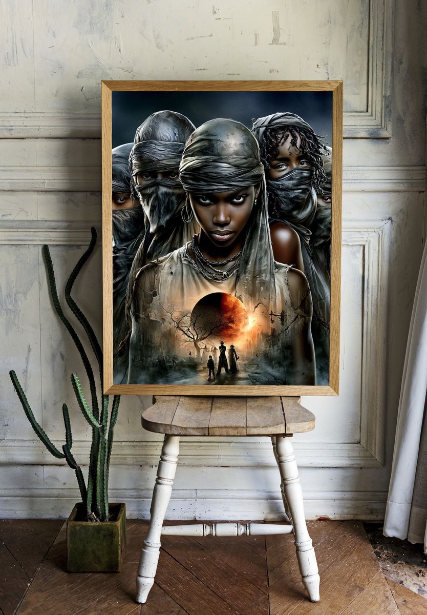 Surreal Desert Guardians Print. — room view 1