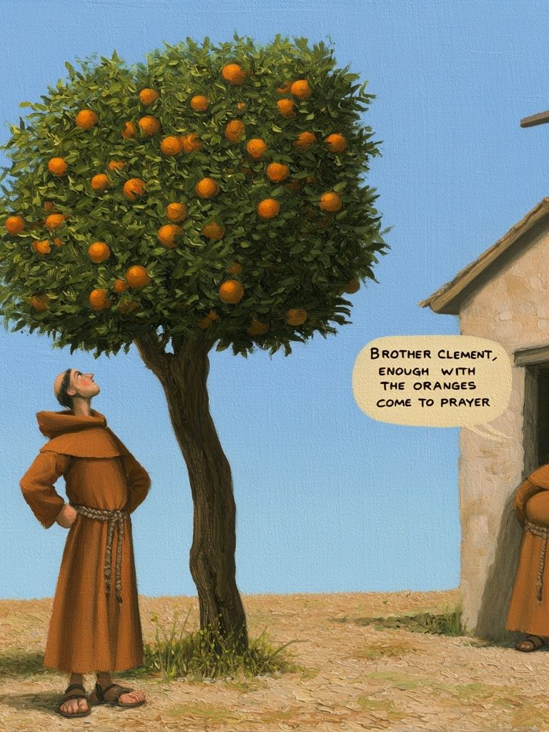 Brother Clement Orange Tree Poster. poster detail