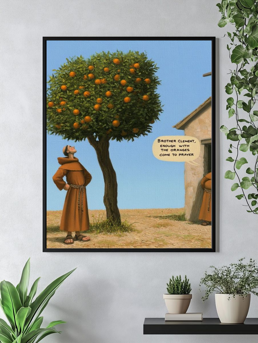 Brother Clement Orange Tree Poster. — room view 4