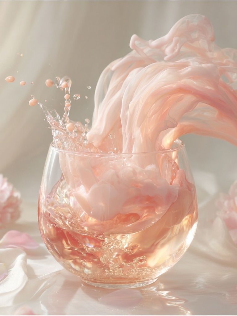 Pink Splash Still Life Print. poster — illustration art