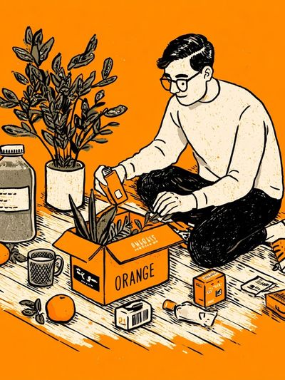 Orange Packaging Illustration Poster.