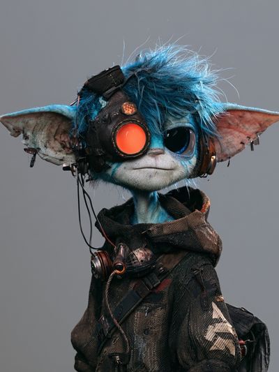 Cyberpunk Goblin Portrait Print.