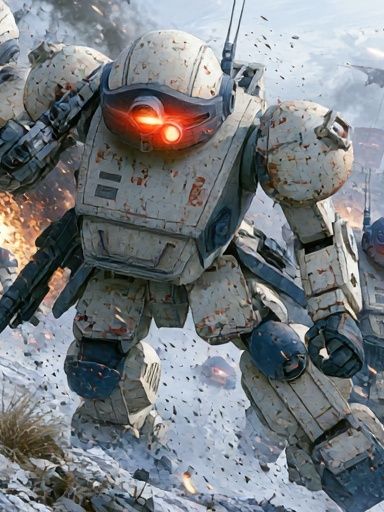 Mech Battle Sci-Fi Poster. poster — illustration art