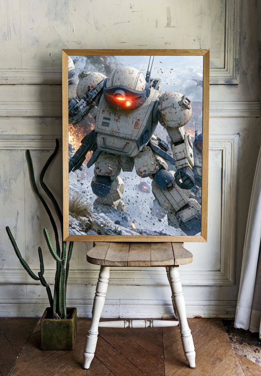 Mech Battle Sci-Fi Poster. — room view 1