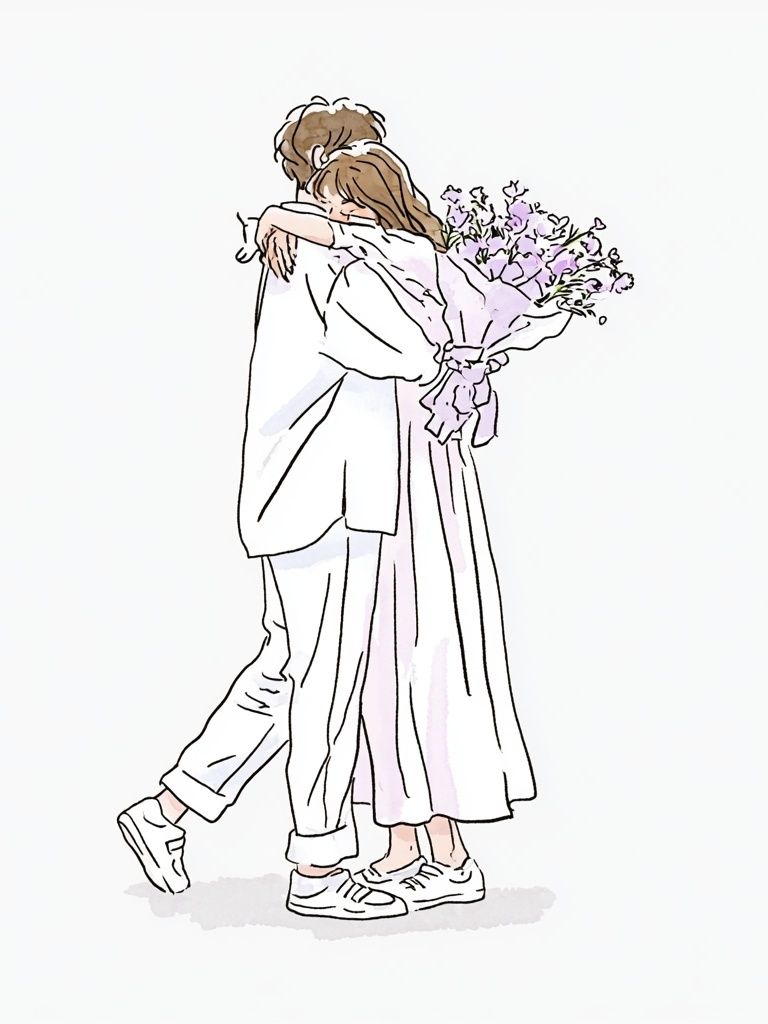 Tender Embrace Illustration Poster. poster detail
