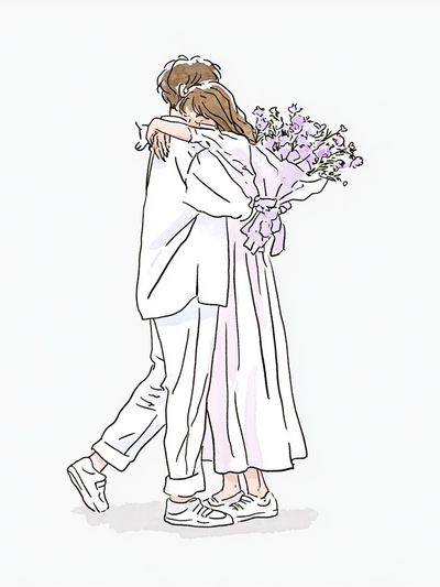Tender Embrace Illustration Poster. poster
