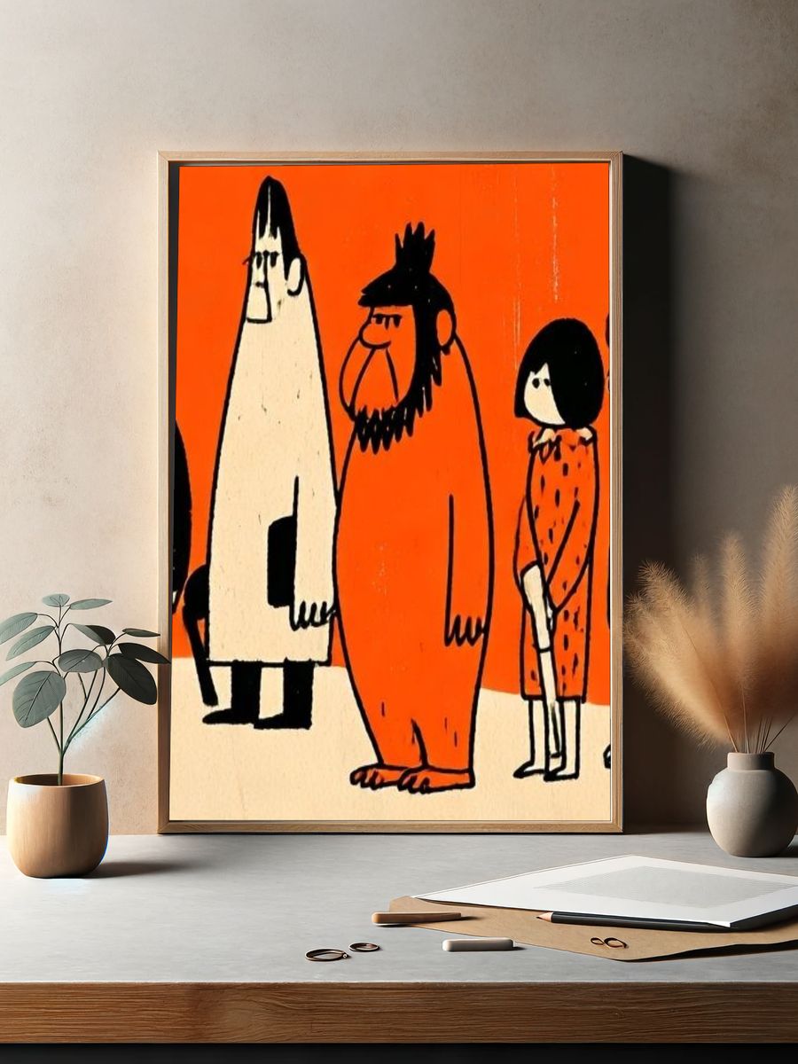 Quirky Character Group Illustration Poster. — room view 2