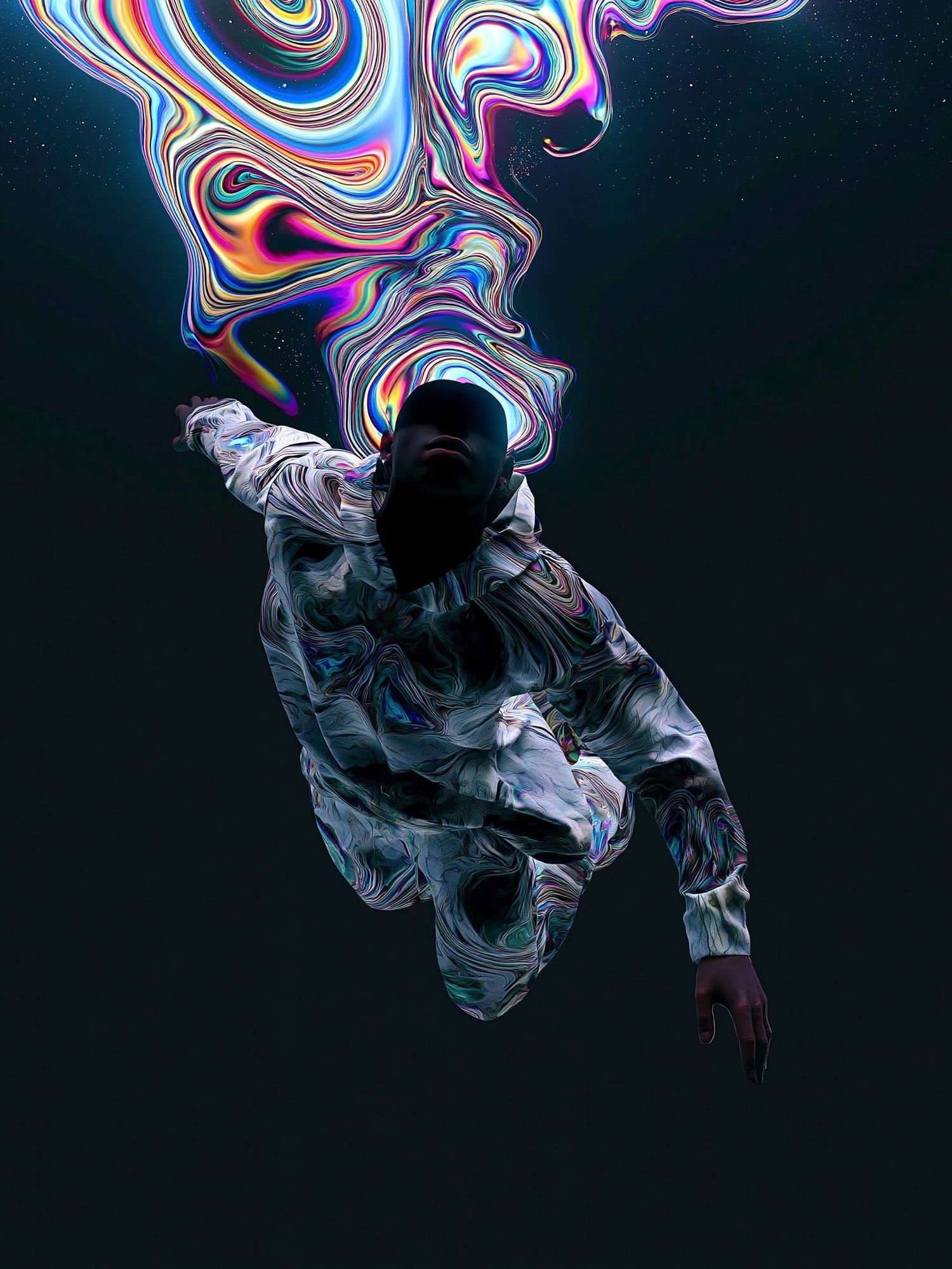 Cosmic Drift Figure Illustration Poster. poster detail