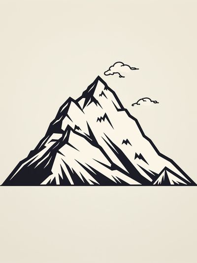 Mountain Peak Line Art Poster. poster