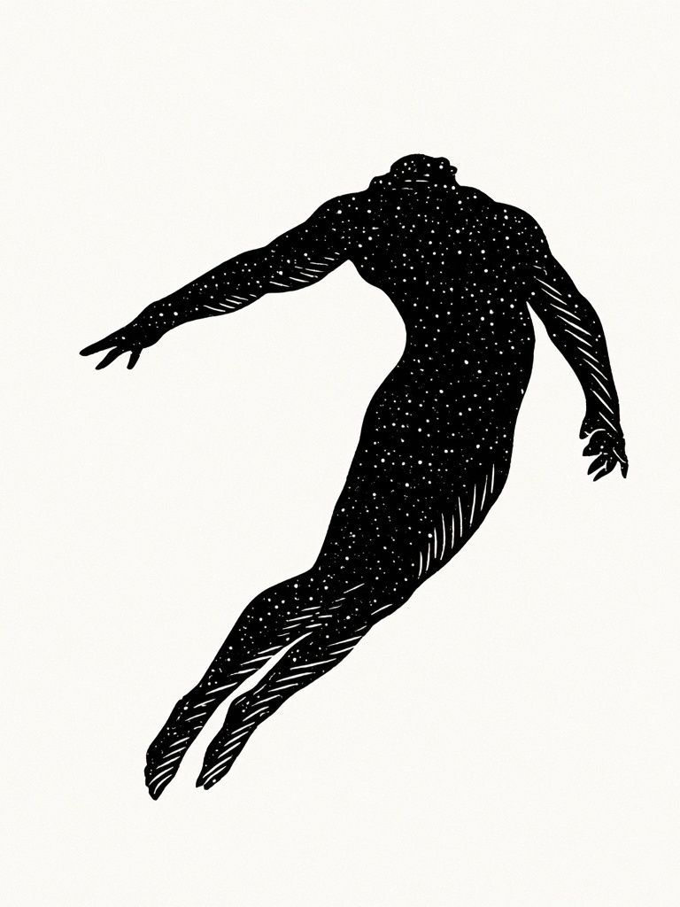 Celestial Diver Silhouette Print. poster detail