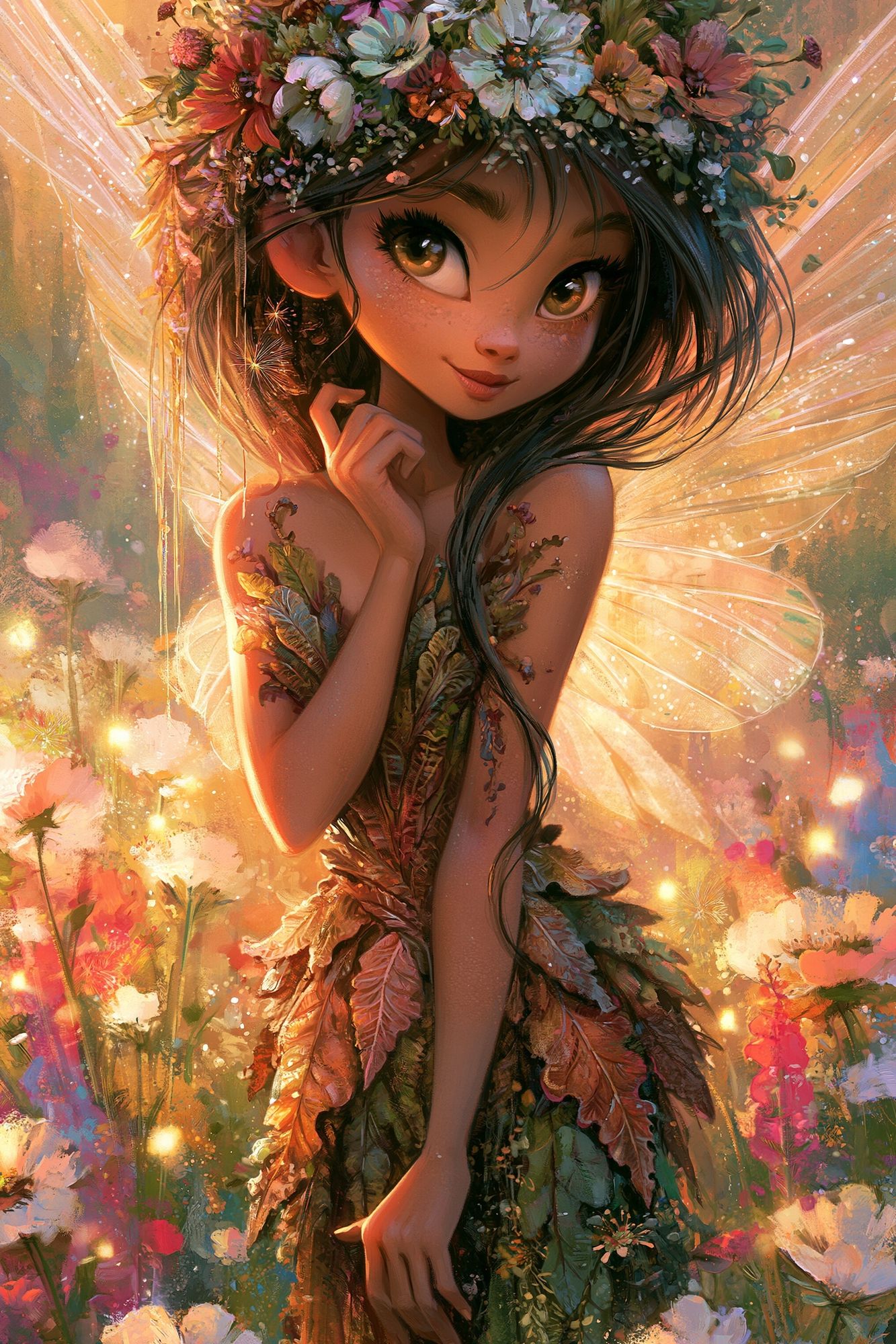 Flower Fairy Digital Art Poster. poster detail