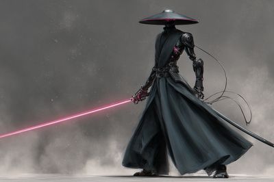 Cyber Samurai Warrior Print. poster