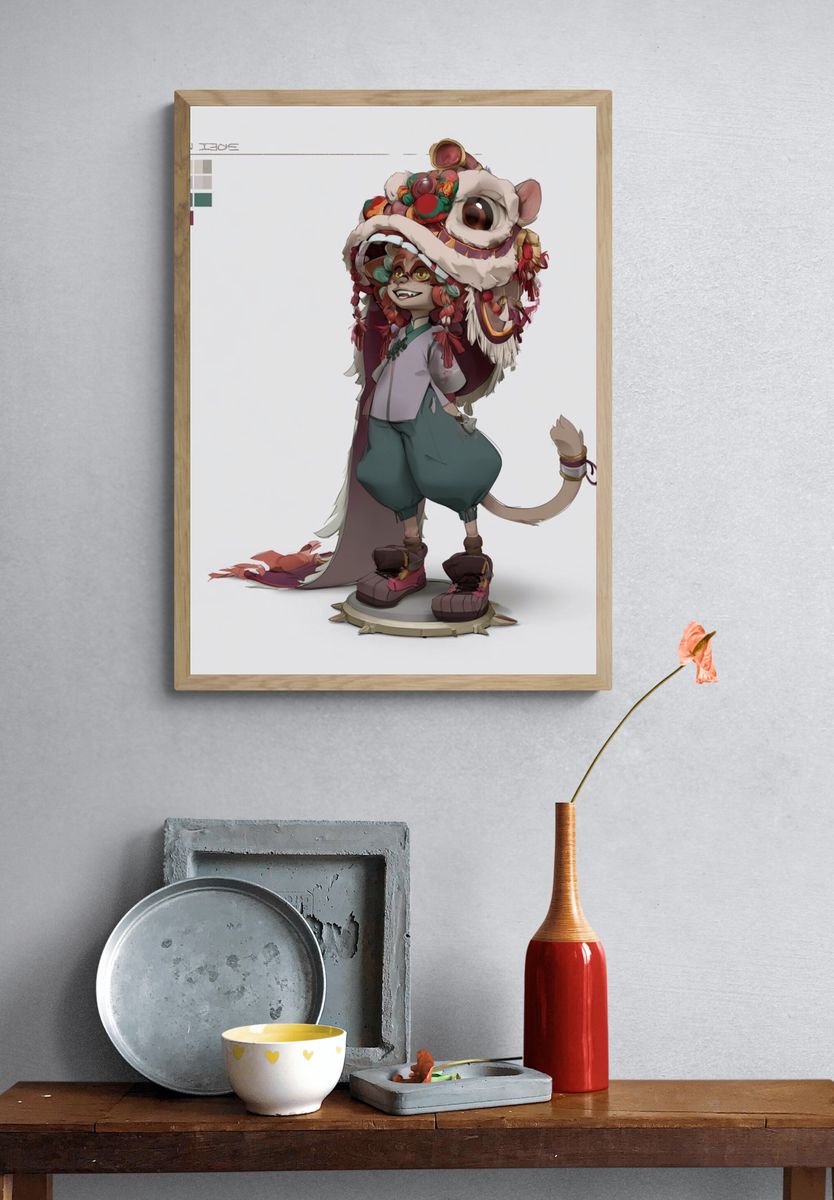 Fantasy Mouse Character Illustration Poster. — room view 3