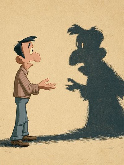Shadow Conversation Illustration Poster.