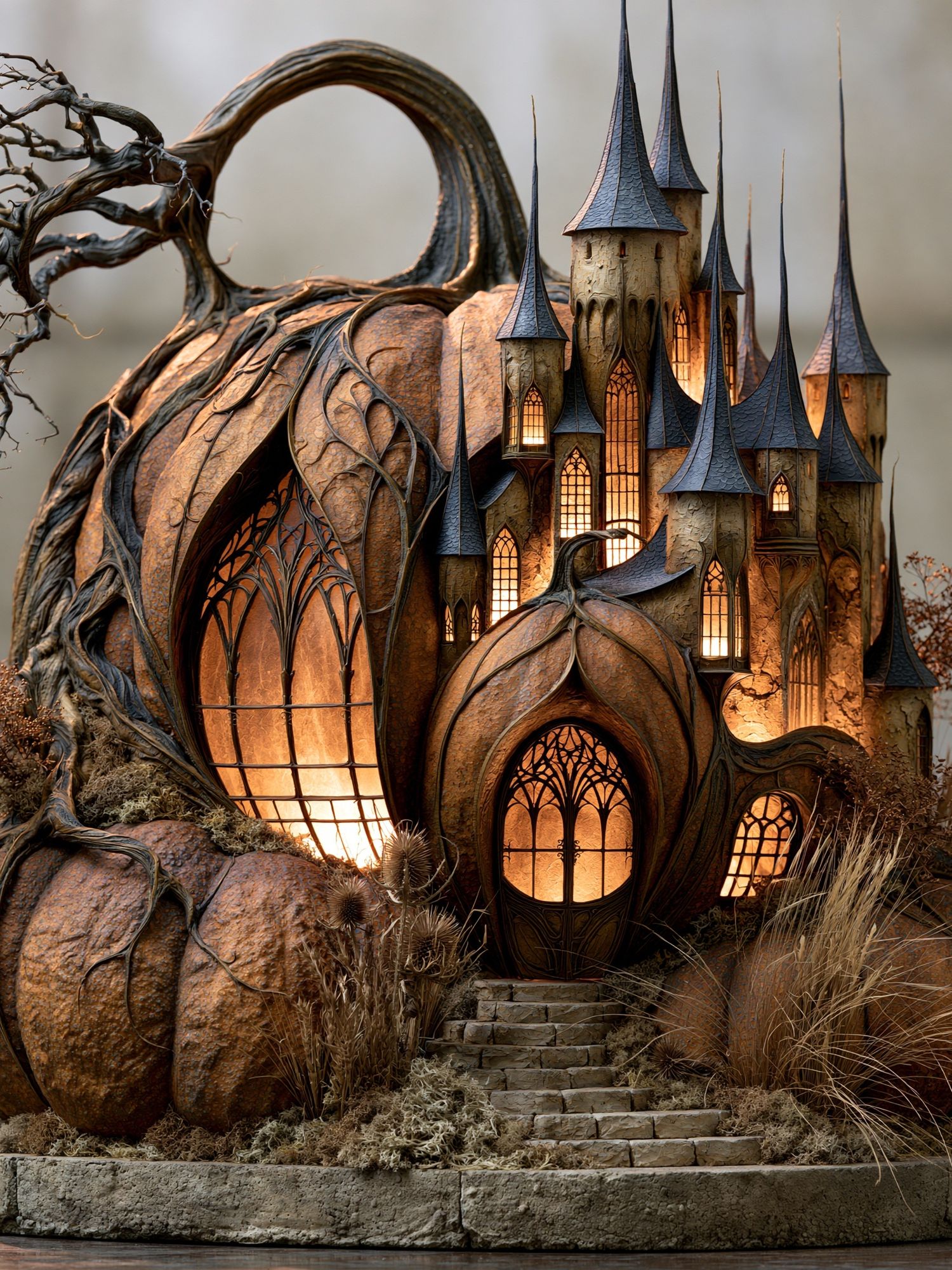 Enchanted Pumpkin Castle Print. poster detail
