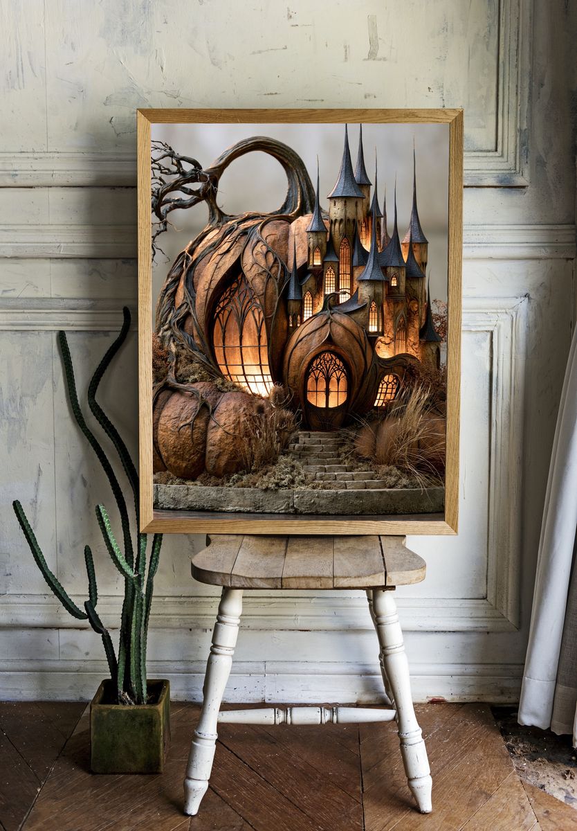 Enchanted Pumpkin Castle Print. — room view 1