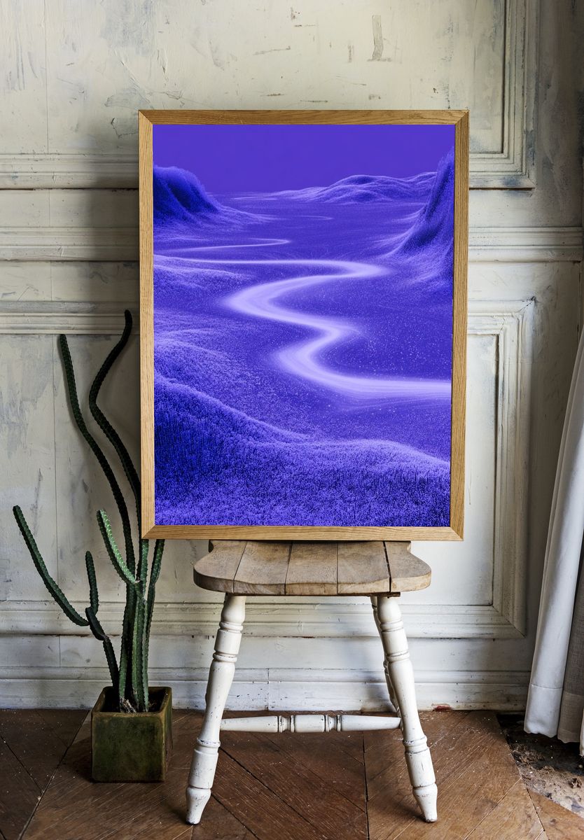 Purple Dreamscape Abstract Poster. — room view 1