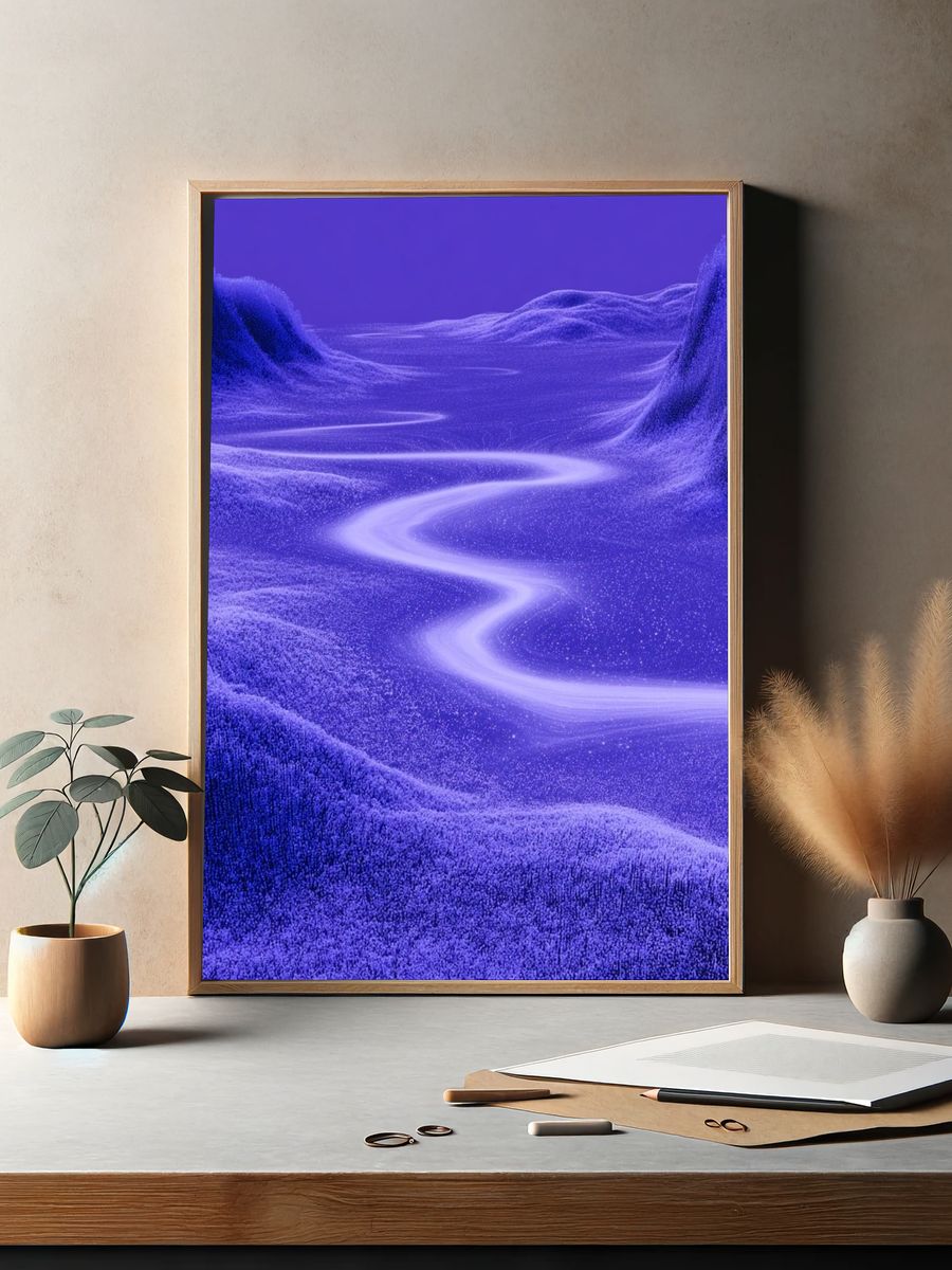 Purple Dreamscape Abstract Poster. — room view 2