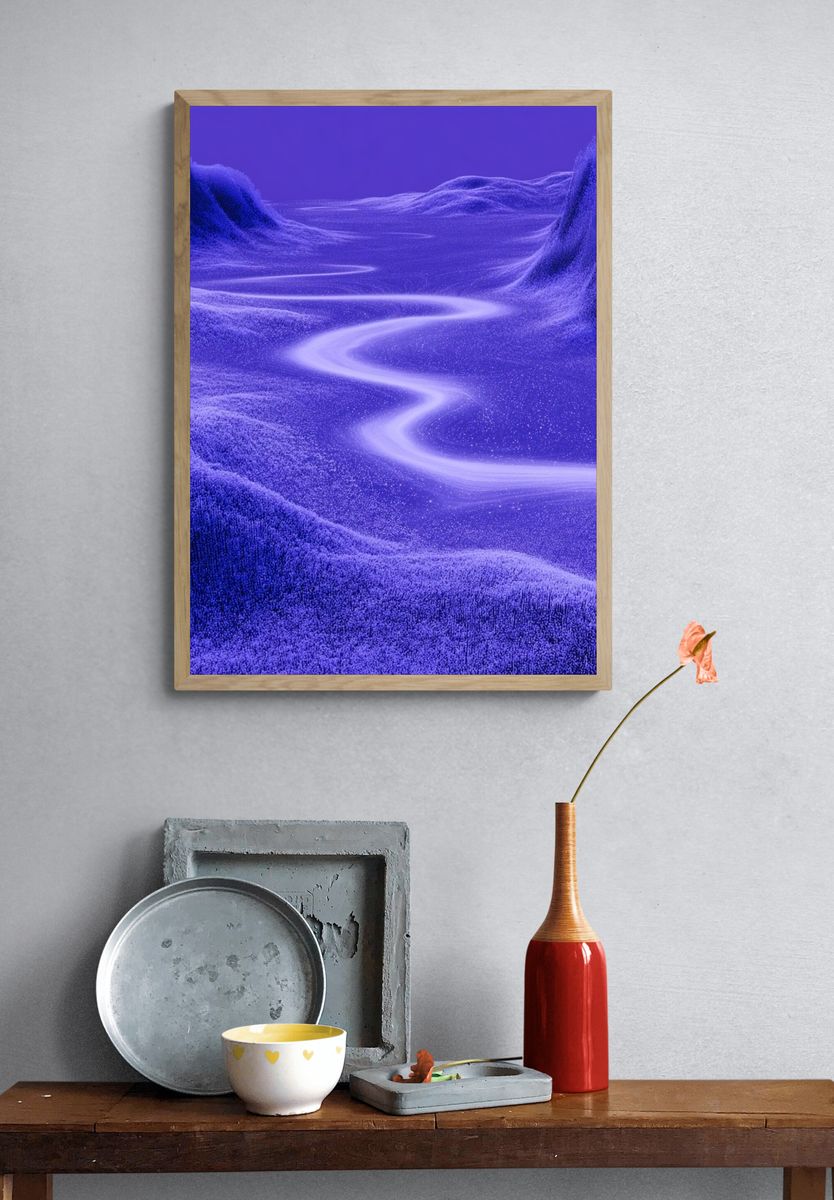 Purple Dreamscape Abstract Poster. — room view 3