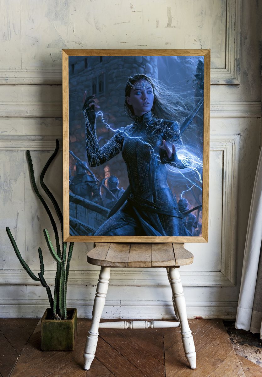 Electric Sorceress Fantasy Print. — room view 1