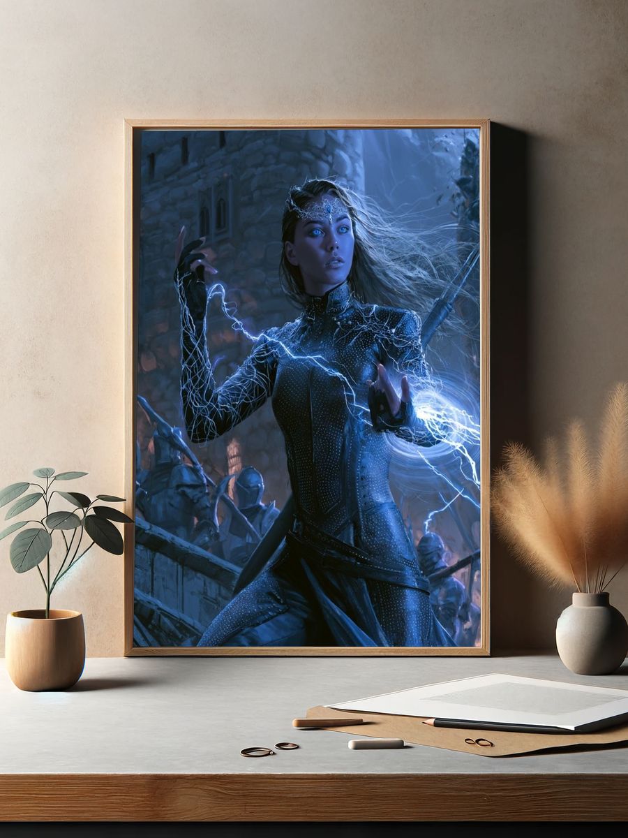 Electric Sorceress Fantasy Print. — room view 2