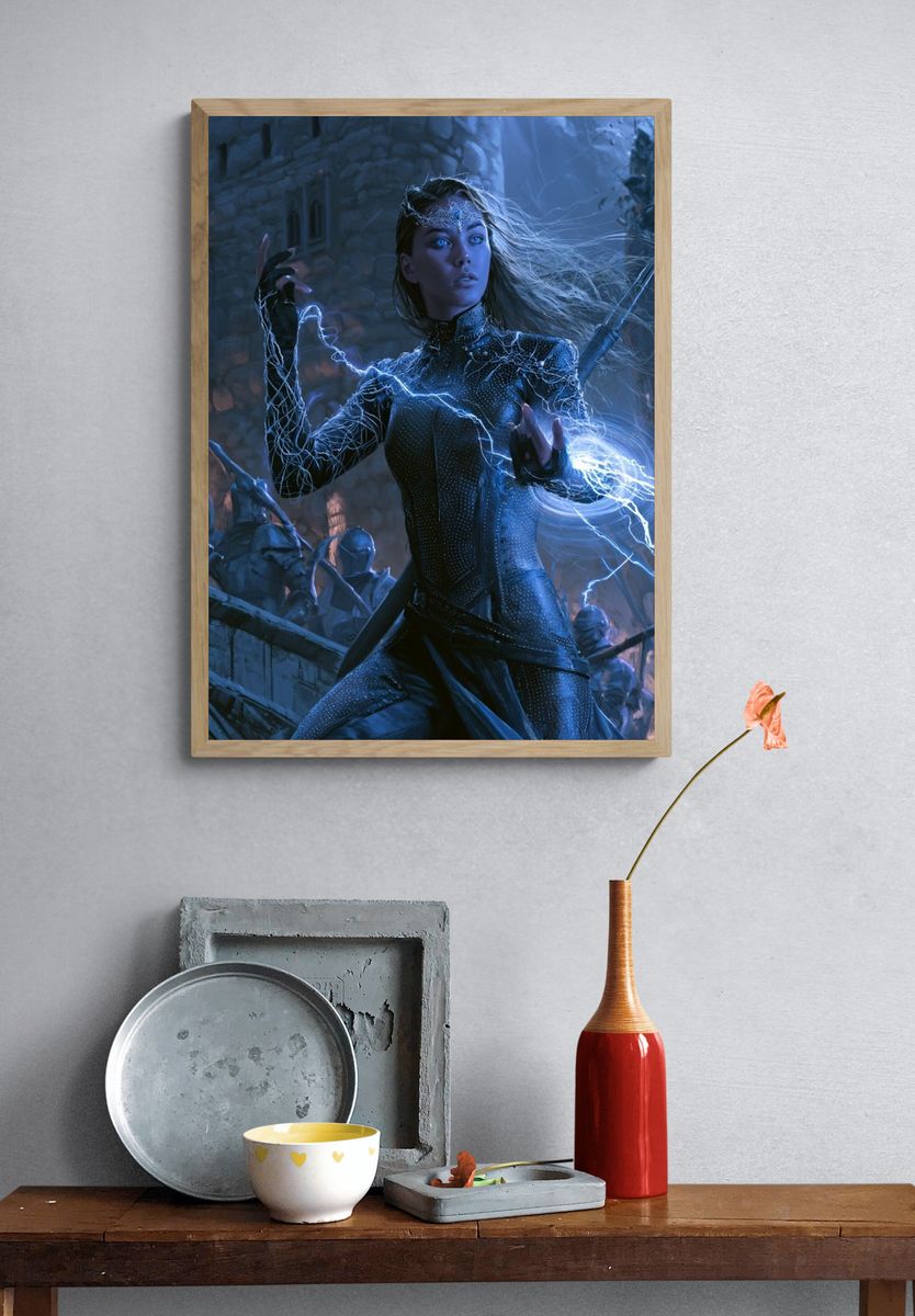 Electric Sorceress Fantasy Print. — room view 3