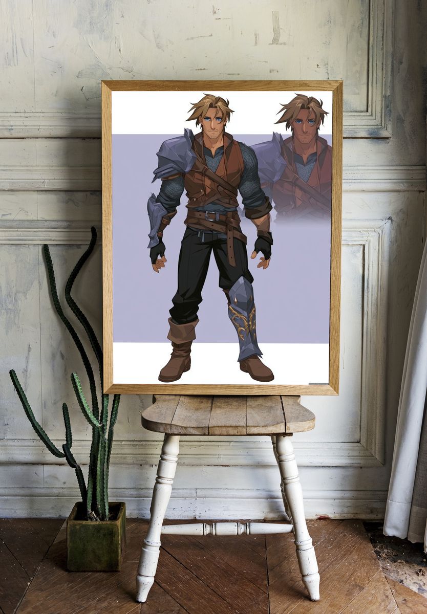 Fantasy Warrior Character Print. room preview