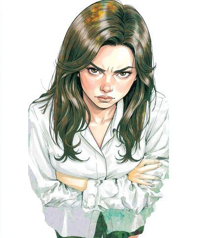 Intense Woman Portrait Illustration Poster. poster print