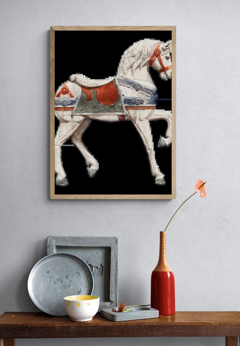 Abstract Faces Illustration Poster. — room view 3
