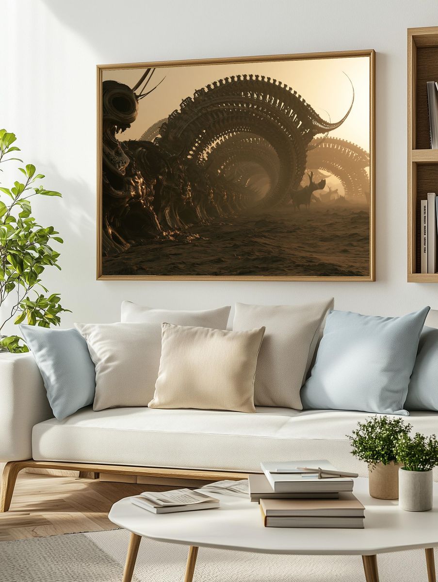 Surreal Desert Leviathan Print. — room view 2