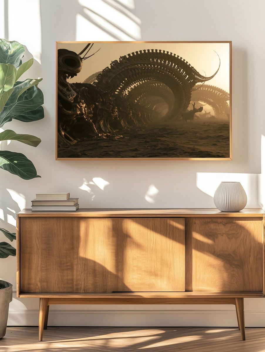 Surreal Desert Leviathan Print. — room view 3