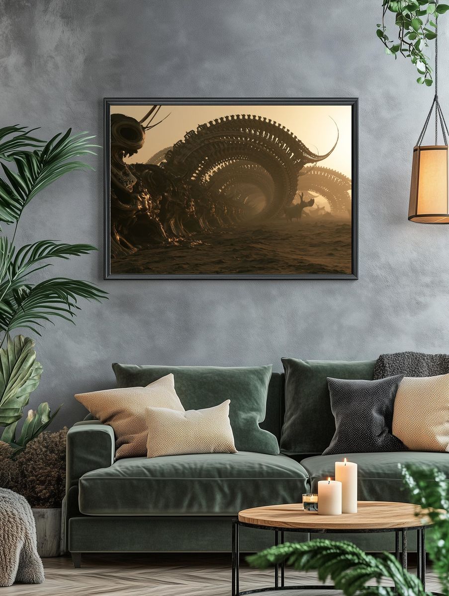 Surreal Desert Leviathan Print. — room view 4