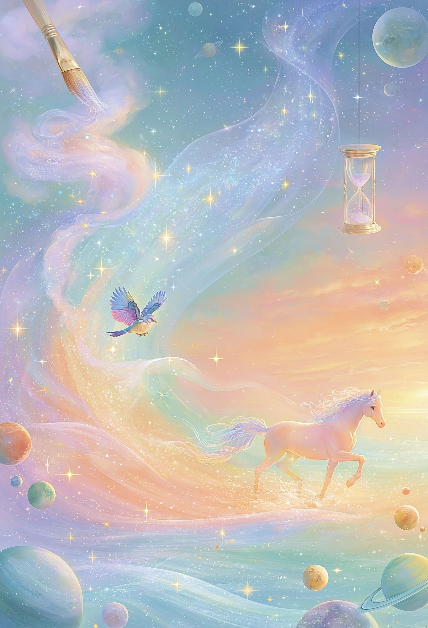 Celestial Unicorn Dreamscape Poster. poster detail