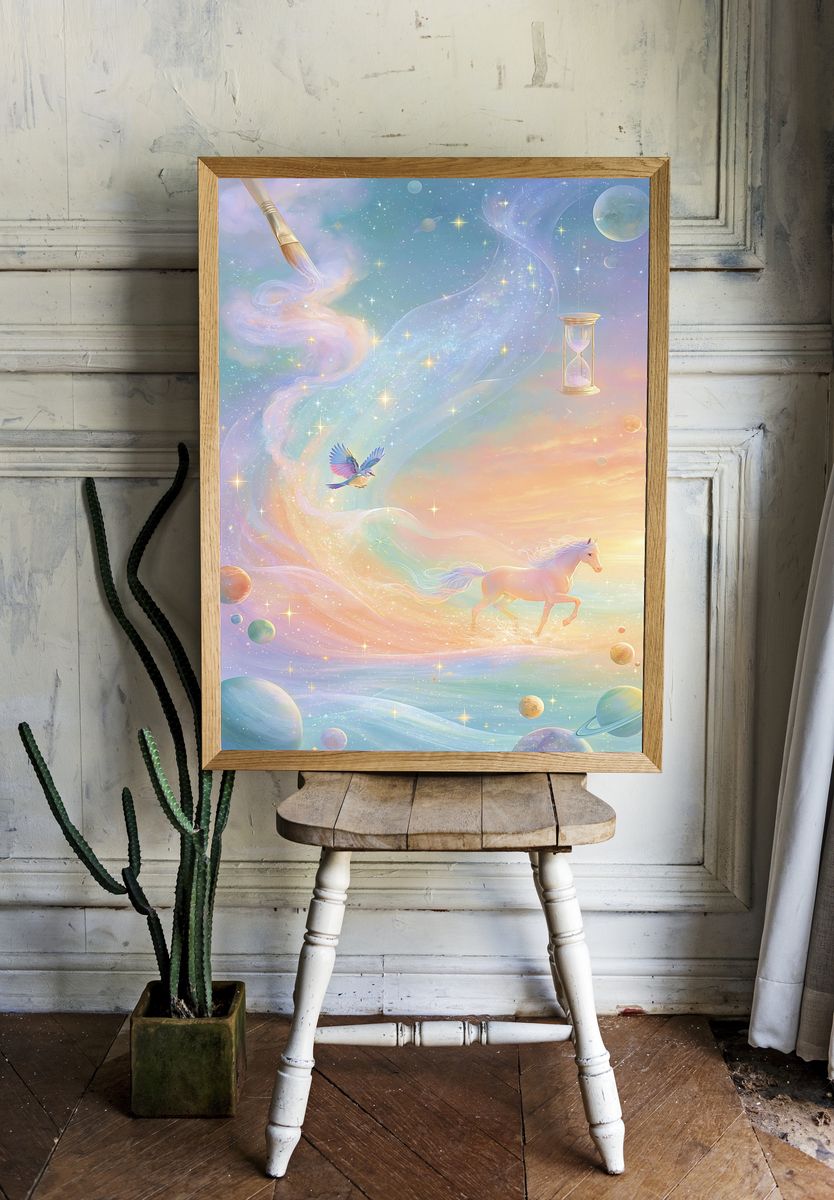 Celestial Unicorn Dreamscape Poster. — room view 1