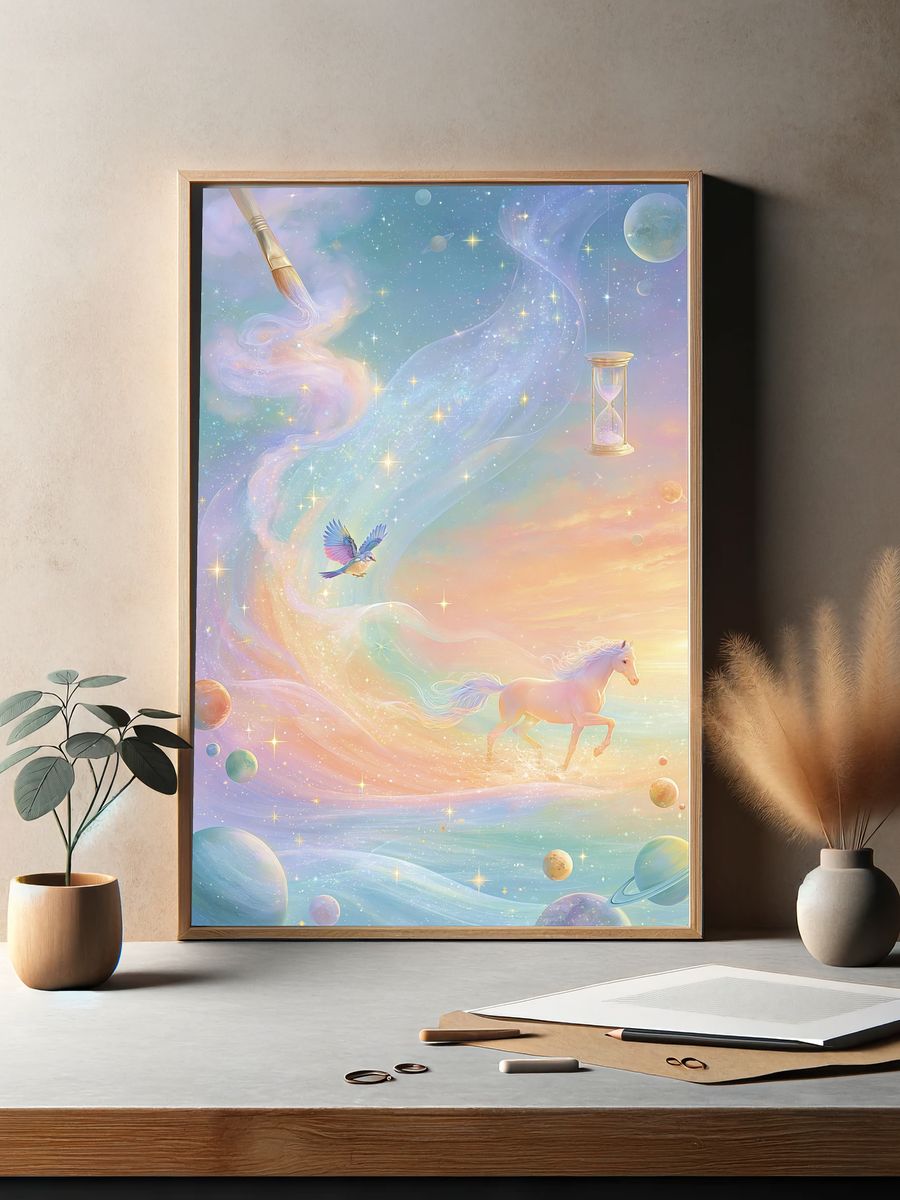 Celestial Unicorn Dreamscape Poster. — room view 2
