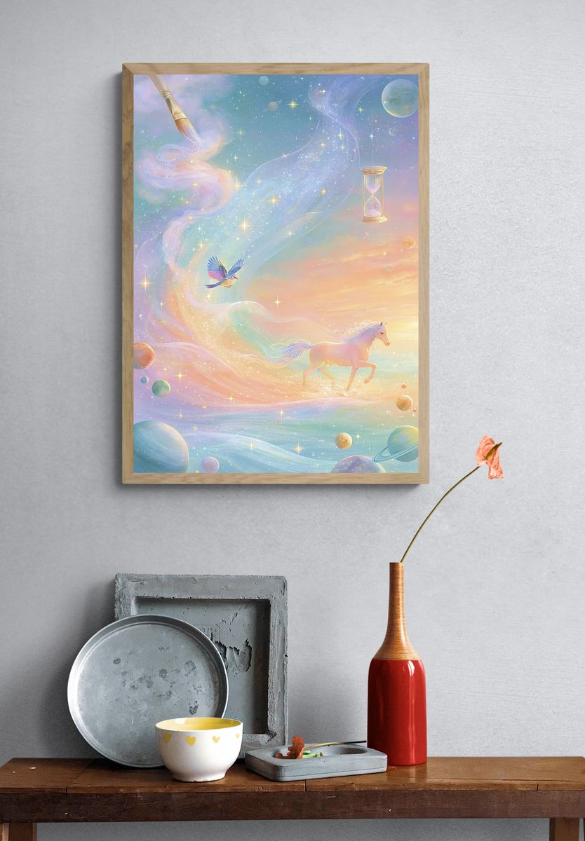 Celestial Unicorn Dreamscape Poster. — room view 3